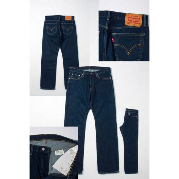 Levi's Other - Levi's 514 Straight Fit Dark Wash Stretch Denim Jeans Mens 40x30 W40 L30 Red Tab